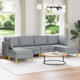 vidaXL Set de mobilier pentru living 6 pcs Gri deschis Țesătură 3413677