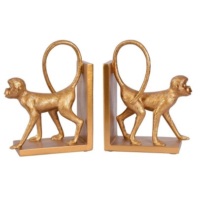 Set doua suporturi carti cu maimute aurii CW228 foto