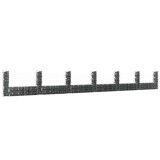 Cumpara ieftin Coș de gabion &icirc;n formă de U cu 7 st&acirc;lpi, 740x20x100 cm, fier