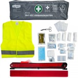 Kit de prim ajutor auto set 3 &icirc;n 1 DIN 13164 + vesta de siguranta + triunghi de avertizare Performance AutoTuning