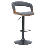 Cumpara ieftin Scaun de bar Zero pliabil material textil gri - lemn, culoarea nuc - metal negru