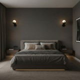 Aplica decorativa de perete MANO, 15x30 cm, 1xG9, sticla si rasina, negru
