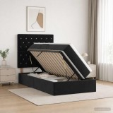 Cumpara ieftin Pat cu LED si saltea Negru 90 x 190 cm Catifea