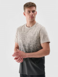 Tricou regular cu imprimeu pentru bărbați - bej, 4F Sportswear