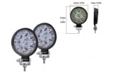 Set 2 Proiectoare LED Auto/Off-Road 27W, Rotunde, 6000K, 10-30V, IP67, 83mm