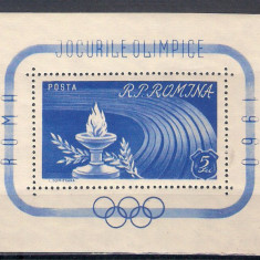 1960 - Jocurile Olimpice Roma, colita dantelata neuzata