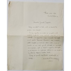 COMANDORUL PREDA FUNDATEANU , SCRISOARE EXPEDIATA DE LA ROMA , 10 MARTIE 1939