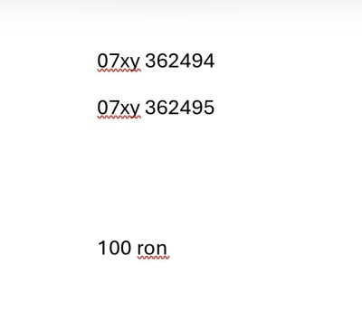 Cartele numere consecutive foto