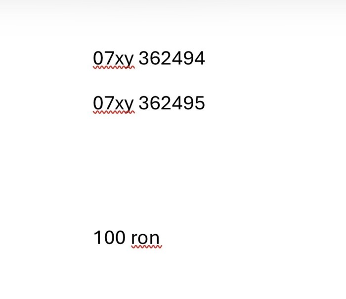 Cartele numere consecutive