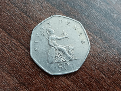M3 C50 - Moneda foarte veche - Anglia - fifty pence - 1997 foto