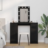 VidaXL Masă de toaletă cu LED, stejar negru, 102x33x135 cm