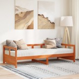 VidaXL Pat de zi cu saltea, maro ceruit, 90x190 cm, lemn masiv pin 3321055