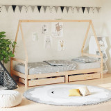 Cadru de pat pentru copii cu sertare, 90x190 cm, lemn masiv pin GartenMobel Dekor, vidaXL