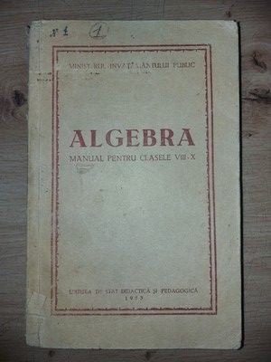 Algebra. Manual pentru clasele 8-10 foto