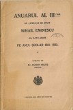 C9708N Anuarul al III-lea al Liceului de stat Mihai Eminescu din Satu-Mare pe anul școlar 1921-1922 publicat de dr Eugen Seleș, Satu Mare, 1922