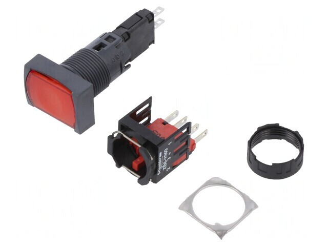 Comutator apăsare 16mm 1 NC roșu XB6DW4B2B