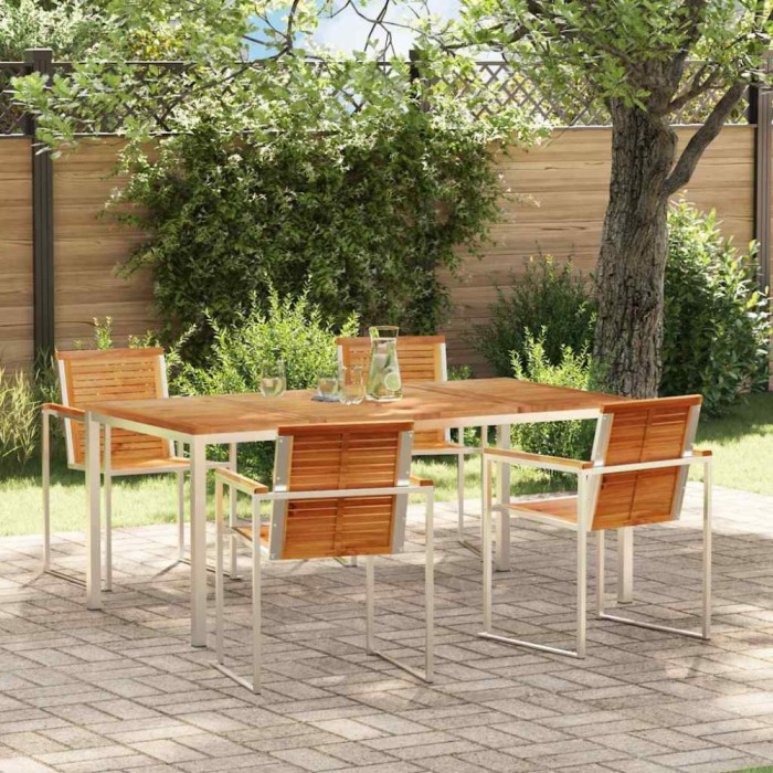Set de masă pentru grădină 5 pcs Lemn masiv de teak