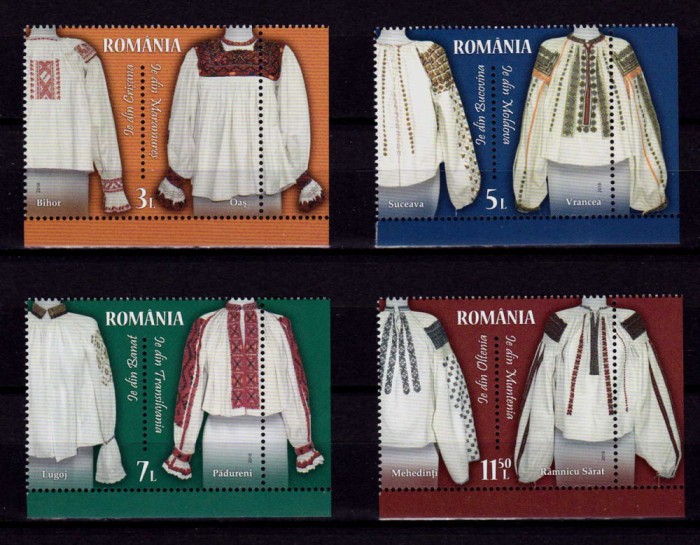 ✅RO 2018 LP 2199 &quot;Ia Romaneasca ,unitate in spirit&quot;-serie (colt st. sau dr.),MNH