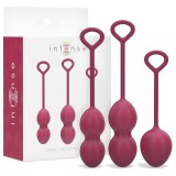 Set 3 bile kegel INTENSE Charli, pentru tonifierea mușchilor pelvieni, 3 dimensiuni, rezistente la apă, mov