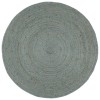 VidaXL Covor lucrat manual, verde măsliniu, 240 cm, iută, rotund 343601