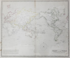 CHART OF THE WORLD ON MERCATOR &amp;#039;S PROJECTION by A.K. JOHNSTON , EDITIE DE SECOL XIX foto