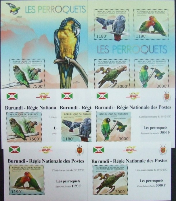 REP.BURUNDI - PAPAGALI-1 M/SH.+ 1 S/SH.+ 5 S/Sh.DL-MNH** - RBU 118A