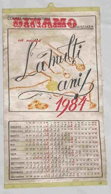 DINAMO cooperativa Bijuteria Timisoara Calendar panzat anul 1984, era socialista foto