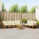 vidaXL Set de canapea cu pernă 8 pcs Natural și Crem 3366123