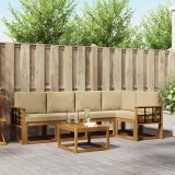 vidaXL Set de canapele de exterior cu pernă 6 pcs Natural și Bej 3366441