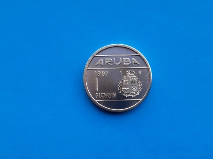 1 Florin 1987 Aruba-UNC-BU-luciu de batere