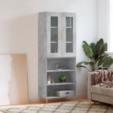 VidaXL Dulap &icirc;nalt, gri beton, 69,5x34x180, lemn compozit