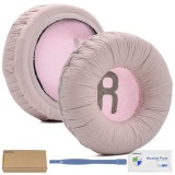 Set 2 bureti pentru casti JBL Tune 590BT / 570BT / 560BT / 530BT / 525BT, On-Ear - Roz - Spuma cu memorie - Piele ecologica creponata