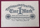 Germania 1 Mark 1922 UNC, Bancnota Ne流通 circulata, Numismatica Europa
