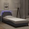 Cadru de pat cu lumini LED, gri, 80x200 cm, piele ecologică