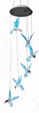 Lampa Solara LED 80cm cu Clopotel de Vant, Model cu 6 Colibri Multicolori din