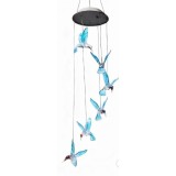 Lampa Solara LED 80cm cu Clopotel de Vant, Model cu 6 Colibri Multicolori din
