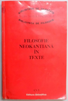 FILOSOFIE NEOKANTIANA IN TEXTE 1993 foto
