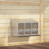 vidaXL Cutie cuibar pentru pui cu 3 compartimente argintiu galvanizat 864346