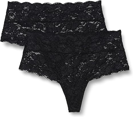 Chiloti tanga cu talie inalta din dantela Iris Lilly, pachet de 2, Marimea 42 - OUTLET