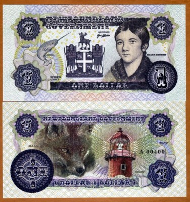 RARR : FANTASY NOTE = CANADA , NEWFOUNDLAND - 1 DOLAR - 2017 - UNC foto