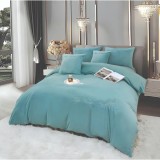 Cumpara ieftin Lenjerie de Pat Brodate , Cearceaf cu Elastic, 6 Piese, Blană de Iepure Artificială cu Fir Scurt, Turcoaz - JOJ639