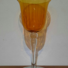 Cupa, Pocal antic din cristal de Murano, 28cm x Ø 13.7cm