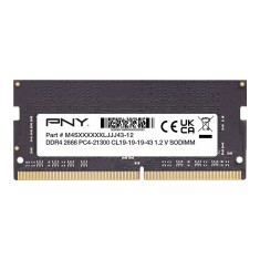 Memorie Ram Laptop PNY, 16GB, DDR4, 2Rx8, PC4-2666V, 2666Mhz, MN16GSD42666-SB, PC4-21300, CL19, 1.2V, non-ECC, sodimm, 260 pini