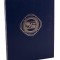 Clasor timbre cu 16 file / 32 pagini negre, coperta albastra