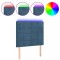 Tablie de pat cu LED, albastru inchis, 100x5x118/128cm, catifea