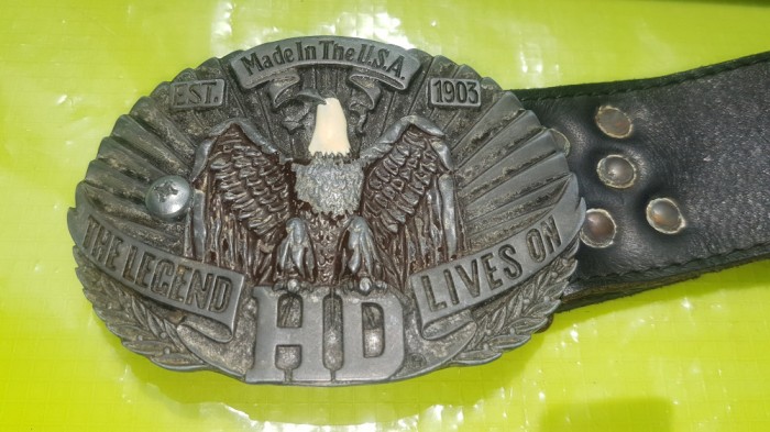 F585- Centura cu Pafta USA Est- The Legend Lives on-Motor Harley-Davidson.