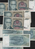 Iugoslavia Yugoslavia 5000 dinara dinari 1992 F VF pret pe bucata