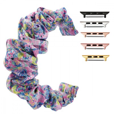 Curea textila elastica, compatibila Apple Watch 9|8|7|6|5|4|3|2|1 Series, 41mm|40mm|38mm, Scrunchies 15 foto