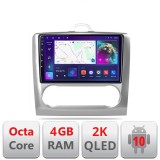 Navigatie Ford Focus clima automata C-140-automatic Android Octa Core Ecran 2K QLED GPS 4G 4+32GB 360 KIT-140-automatic+EDT-E409-2K CarStore Technolog
