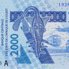 Bancnota Statele Africii de Vest 2.000 Franci 2019 - P116A UNC Coasta de Fildes